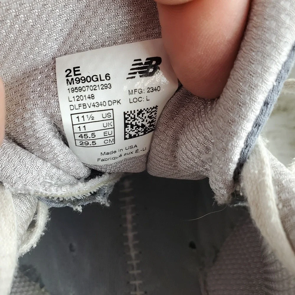 New Balance 990v6 Womens Shoes Sz 11.5 2E Running Light Gray Lace Up Sneakers